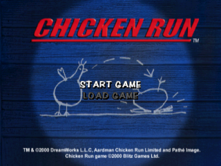 Chicken Run title screen for Playstation